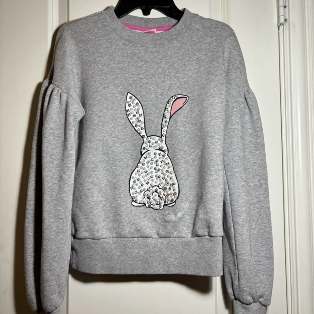 Kate Spade Embellished Bunny Casual Sweatshirt X-Small in Grey Melan Easter